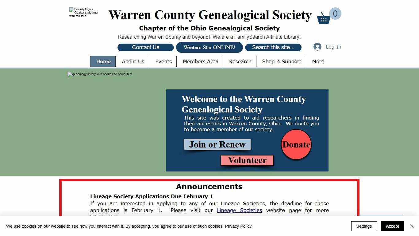 Home Warren County Genealogical Society, Lebanon, Ohio